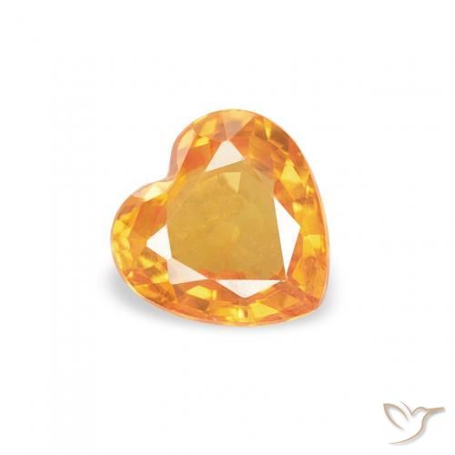 Safira Laranja Médio Natural 0.41ct, Coração, VS