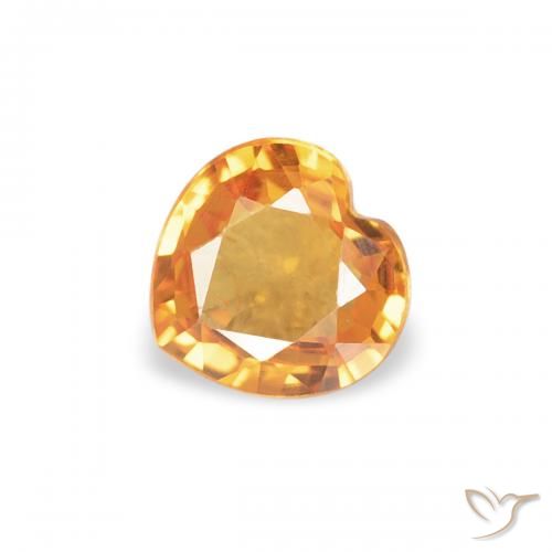 0.33ct Natural damasco laranja Safira, Coração, VS