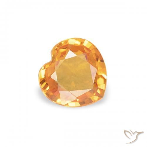 Safira damasco laranja Natural 0.33ct, Coração, VS