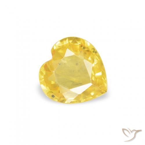 0.35ct Natural Mel amarelo Safira, Coração, VS