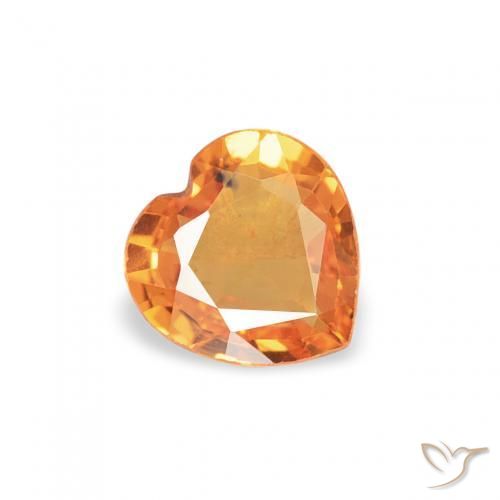 Safira damasco laranja Natural 0.39ct, Coração, VS