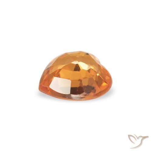 Safira damasco laranja Natural 0.39ct, Coração, VS