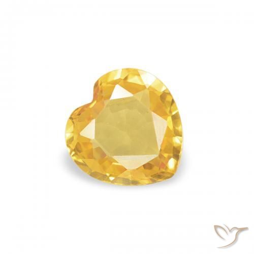 0.29ct Natural Dourado Safira, Coração, VVS