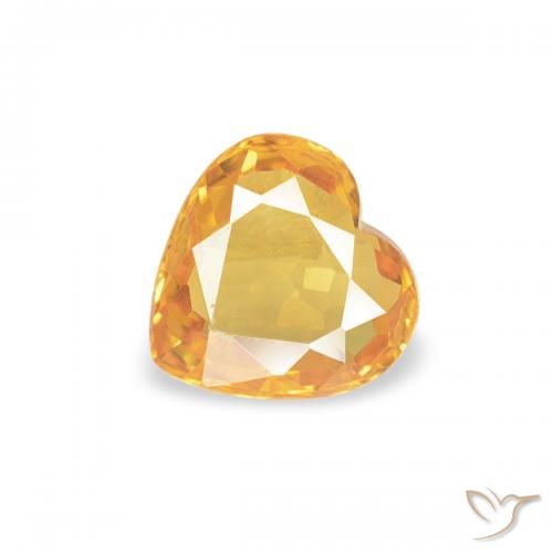 0.36ct Natural Laranja-Ouro Safira, Coração, VS