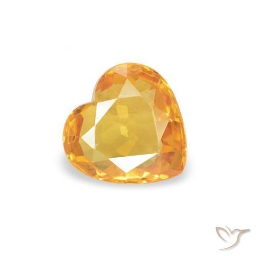 Safira Laranja-Ouro Natural 0.36ct, Coração, VS
