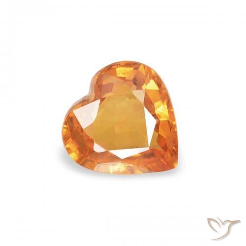 Safira damasco laranja Natural 0.35ct, Coração, VS