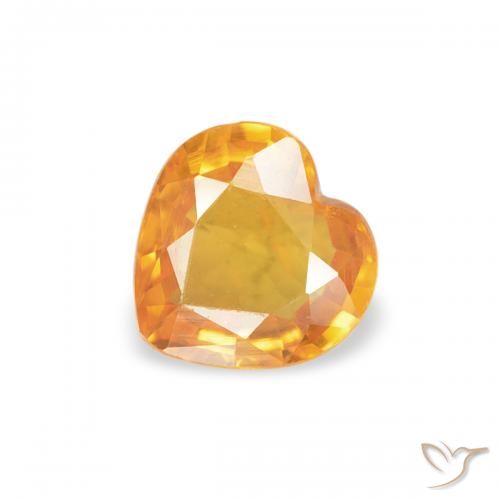 0.38ct Natural damasco laranja Safira, Coração, VS