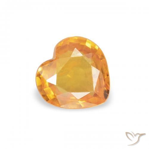 Safira damasco laranja Natural 0.38ct, Coração, VS