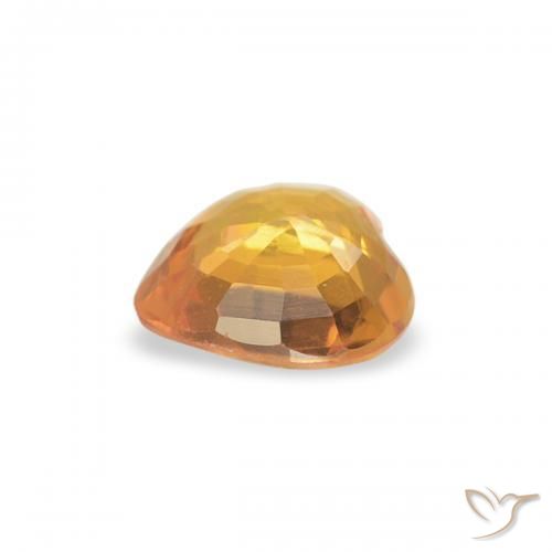 Safira damasco laranja Natural 0.38ct, Coração, VS