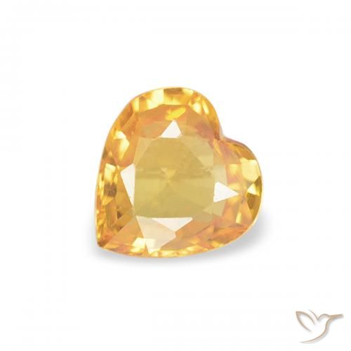 0.35ct Natural Laranja Médio Safira, Coração, VS