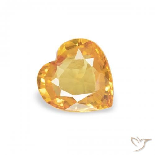 Safira Laranja Médio Natural 0.35ct, Coração, VS