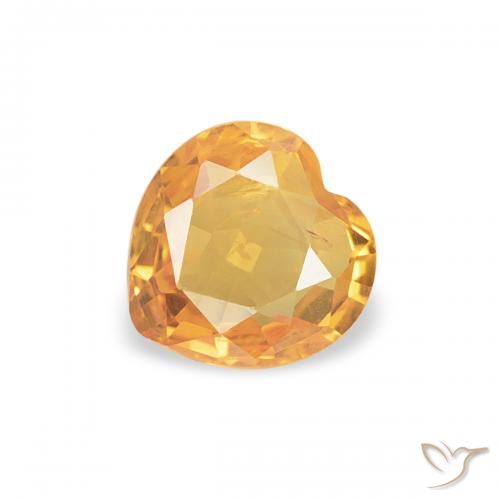 0.37ct Natural Laranja Intenso Safira, Coração, VS