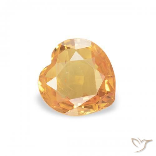 Safira Laranja Intenso Natural 0.37ct, Coração, VS