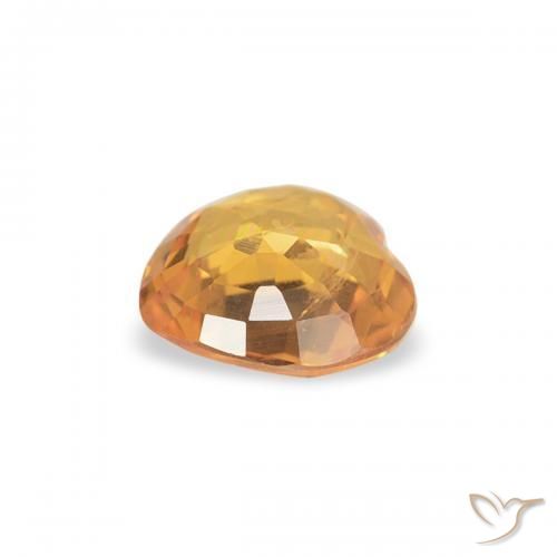 Safira Laranja Intenso Natural 0.37ct, Coração, VS