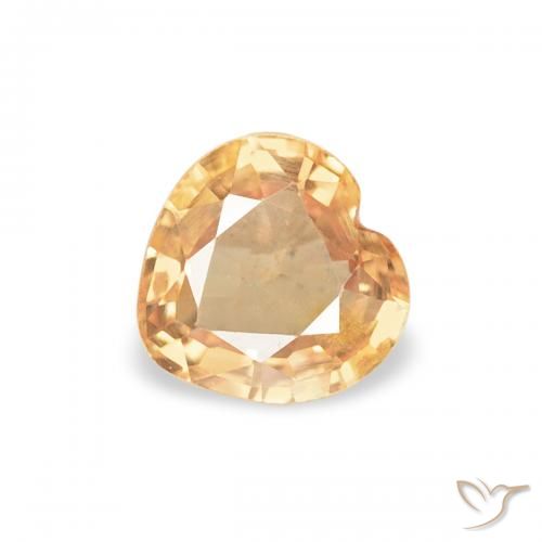 0.41ct Natural Laranja Intenso Safira, Coração, VS