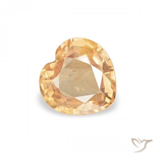 Safira Laranja Intenso Natural 0.41ct, Coração, VS