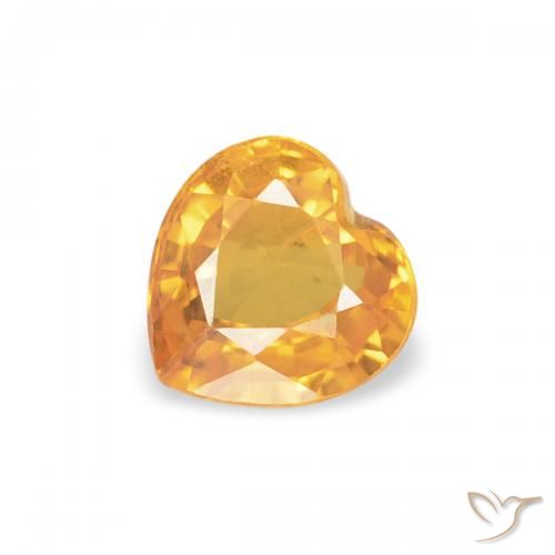 0.43ct Natural Medium Light-Orange Safira, Coração, VS