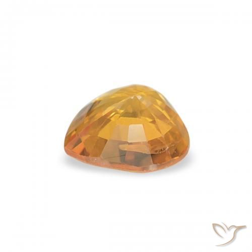 Safira Medium Light-Orange Natural 0.43ct, Coração, VS