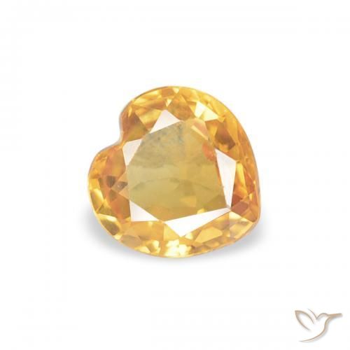 Safira Dourado Escuro Natural 0.42ct, Coração, VS