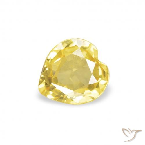 0.33ct Natural amarelo médio Safira, Coração, VVS-VS