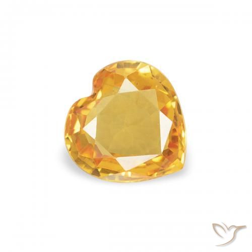 Safira Laranja Dourado Profundo Natural 0.37ct, Coração, VVS-VS
