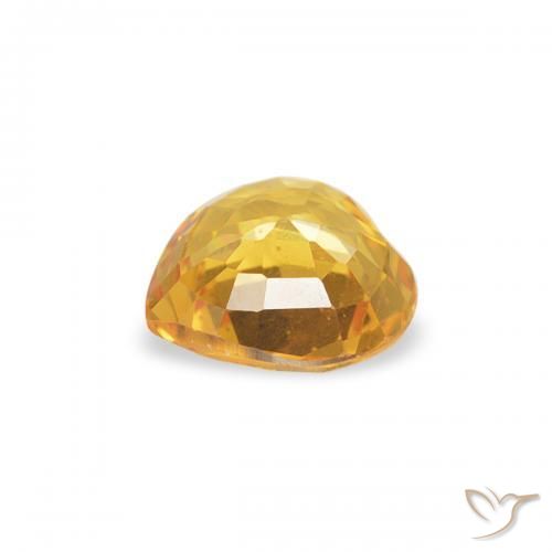 Safira Laranja Dourado Profundo Natural 0.37ct, Coração, VVS-VS