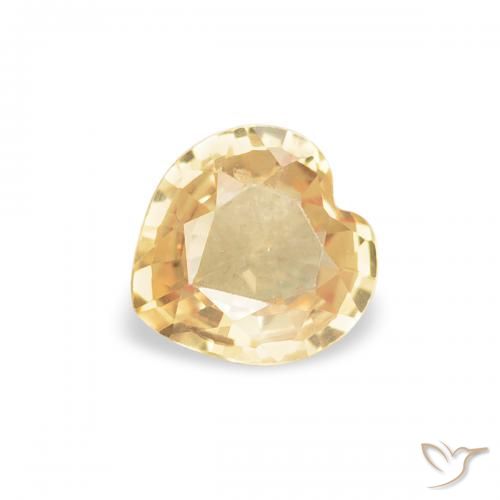 0.34ct Natural ouro amarelado Safira, Coração, VVS-VS