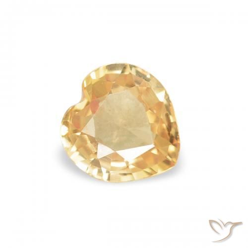 Safira ouro amarelado Natural 0.34ct, Coração, VVS-VS