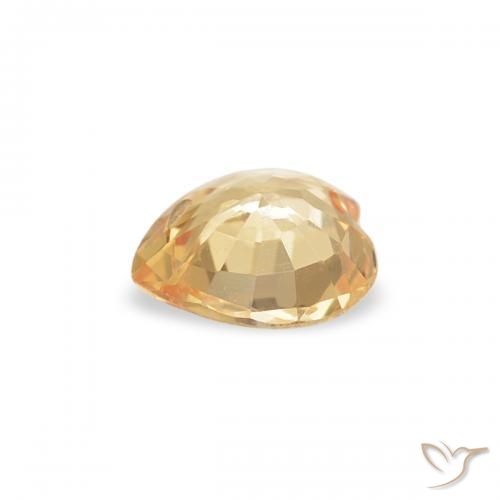 Safira ouro amarelado Natural 0.34ct, Coração, VVS-VS