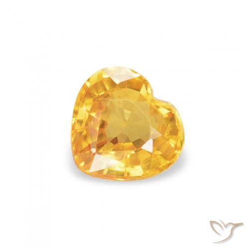 0.41ct Natural Dourado médio Safira, Coração, VVS-VS