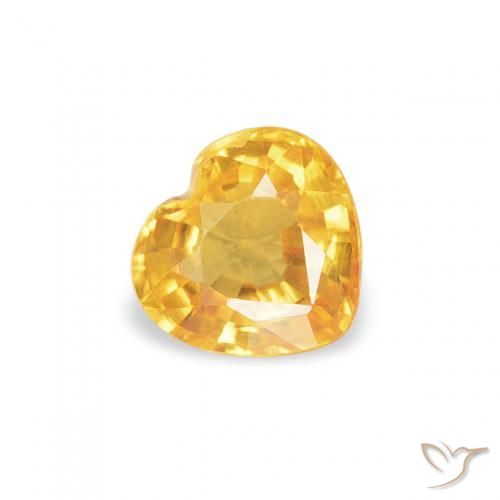 Safira Dourado médio Natural 0.41ct, Coração, VVS-VS