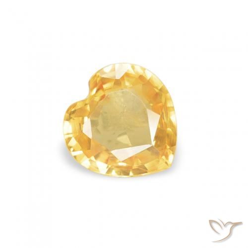 Safira ouro médio Natural 0.37ct, Coração, VVS-VS