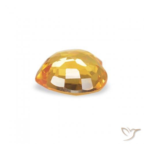 Safira Laranja Dourado Profundo Natural 0.43ct, Coração, VVS-VS