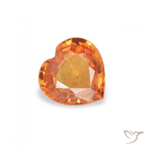0.37ct Natural Laranja brilhante Safira, Coração, VVS-VS
