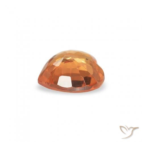 Safira Laranja brilhante Natural 0.37ct, Coração, VVS-VS