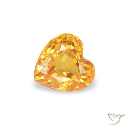 0.35ct Natural Dourado Escuro Safira, Coração, VVS-VS