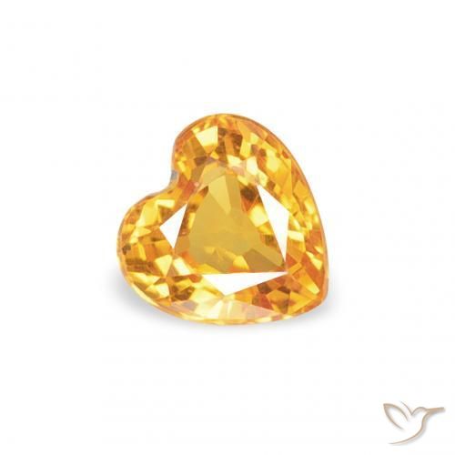 Safira Dourado Escuro Natural 0.35ct, Coração, VVS-VS