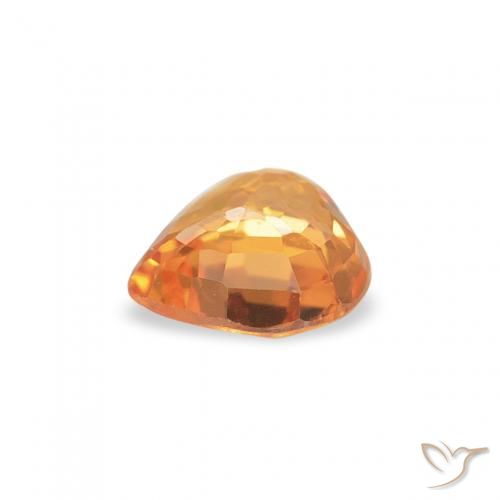 Safira Laranja Profundo-Ouro Natural 0.39ct, Coração, VVS-VS