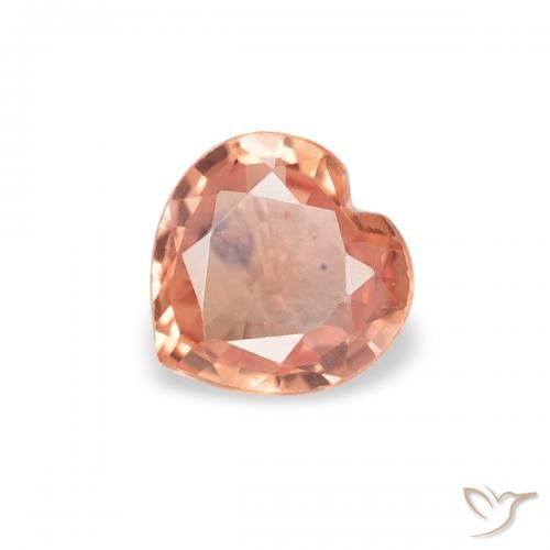 0.33ct Natural laranja avermelhado Safira, Coração, VVS-VS