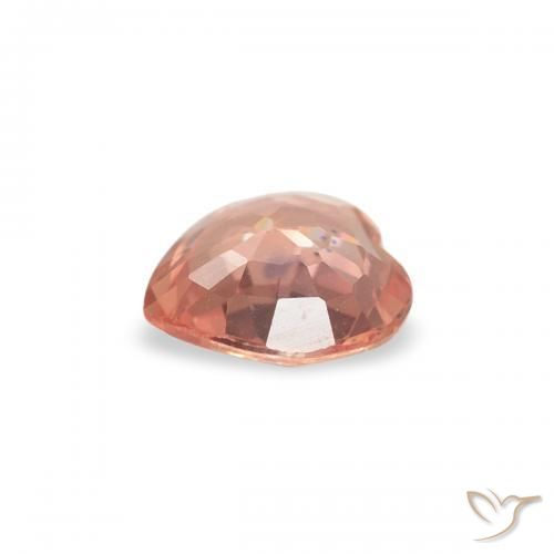 Safira laranja avermelhado Natural 0.33ct, Coração, VVS-VS