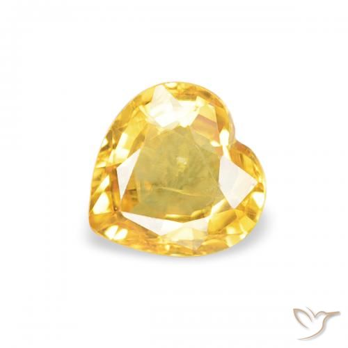 Safira Dourado médio Natural 0.42ct, Coração, VS
