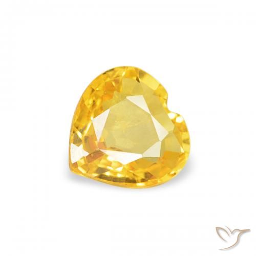 0.37ct Natural Laranja Dourada Safira, Coração, VS