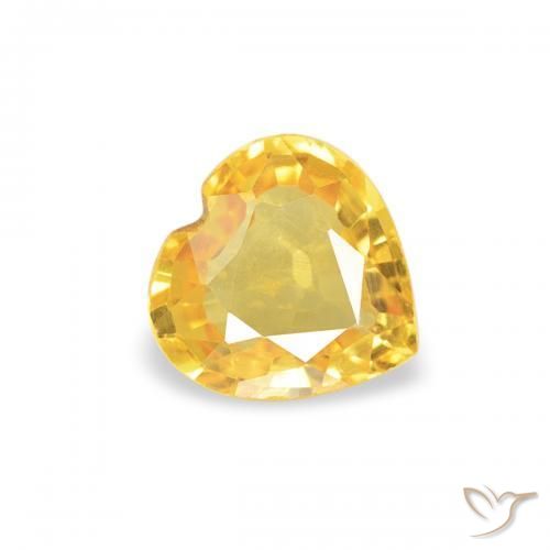 Safira Laranja Dourada Natural 0.37ct, Coração, VS