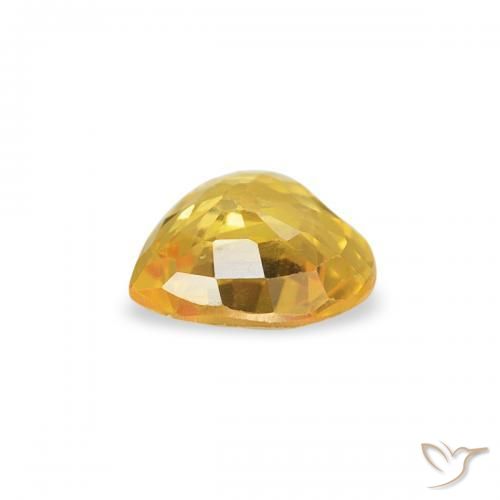 Safira Laranja Dourada Natural 0.37ct, Coração, VS