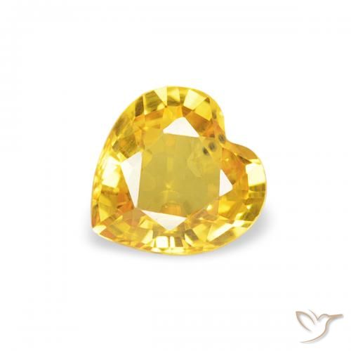 0.38ct Natural Dourado médio Safira, Coração, VS