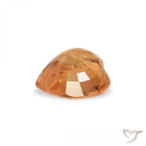 Safira Laranja brilhante Natural 0.45ct, Coração, VS