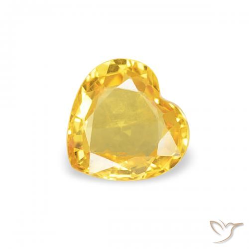 0.39ct Natural Laranja Dourada Safira, Coração, VS