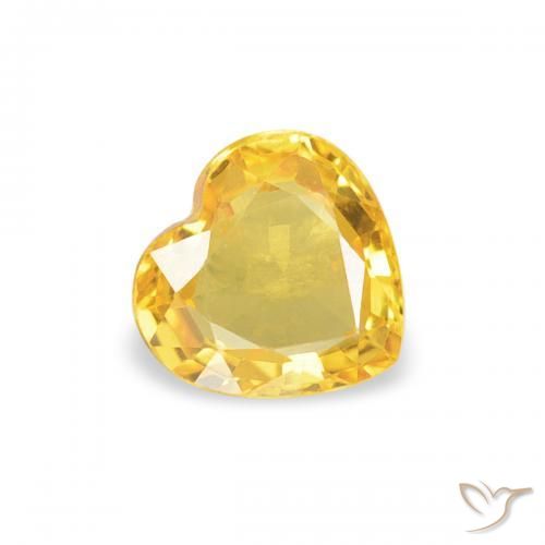 Safira Laranja Dourada Natural 0.39ct, Coração, VS