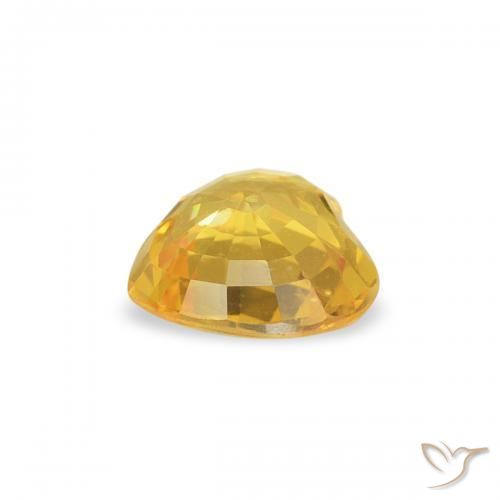 Safira Laranja Dourada Natural 0.39ct, Coração, VS