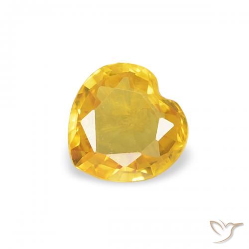 0.32ct Natural Laranja Dourada Safira, Coração, VS